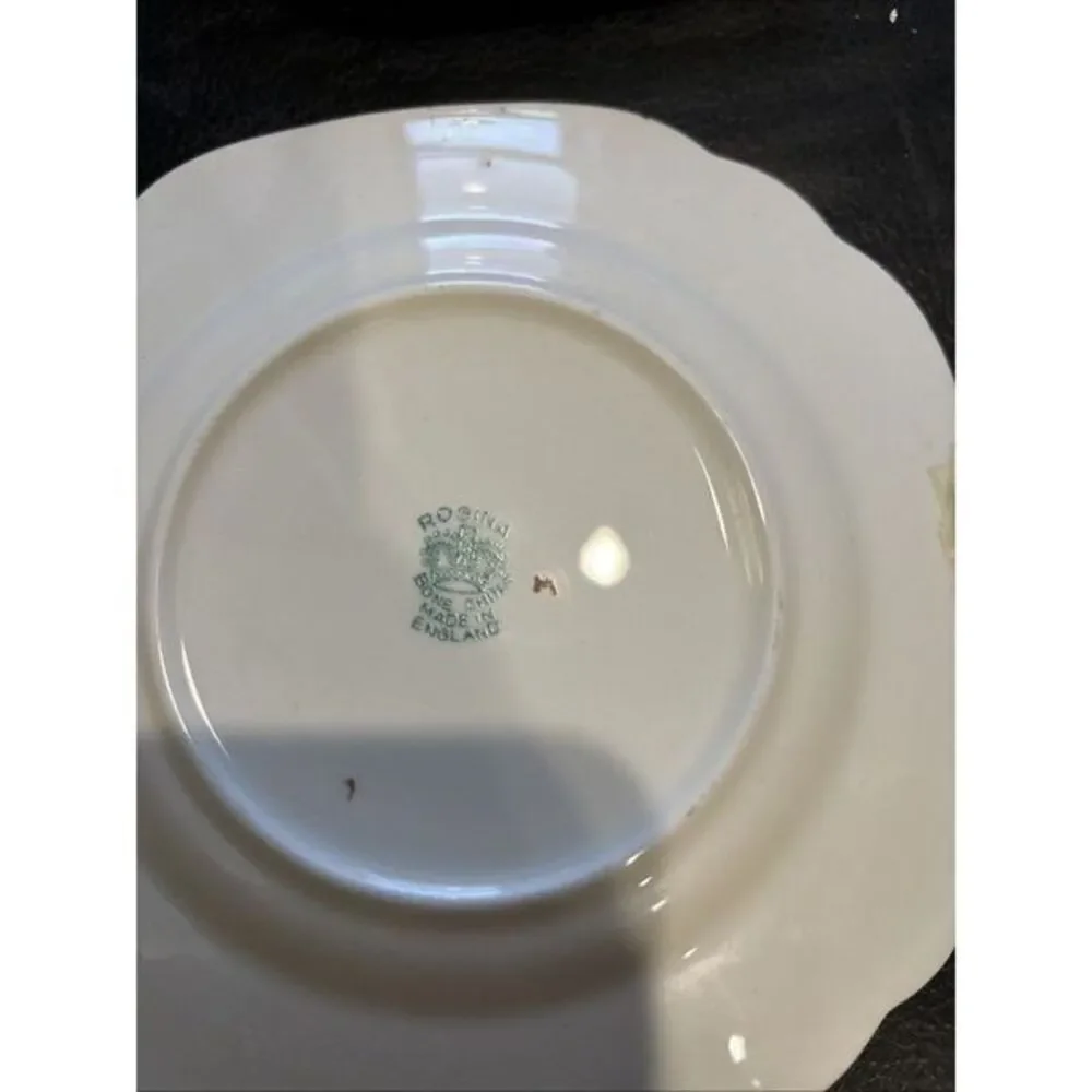 Queen's Rosina Bone China Stratford Salad Cake Plates Made in England Lot Of 4